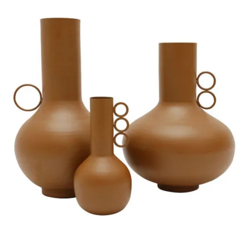 Ivy Metal Vase OCHRE 9x39CM