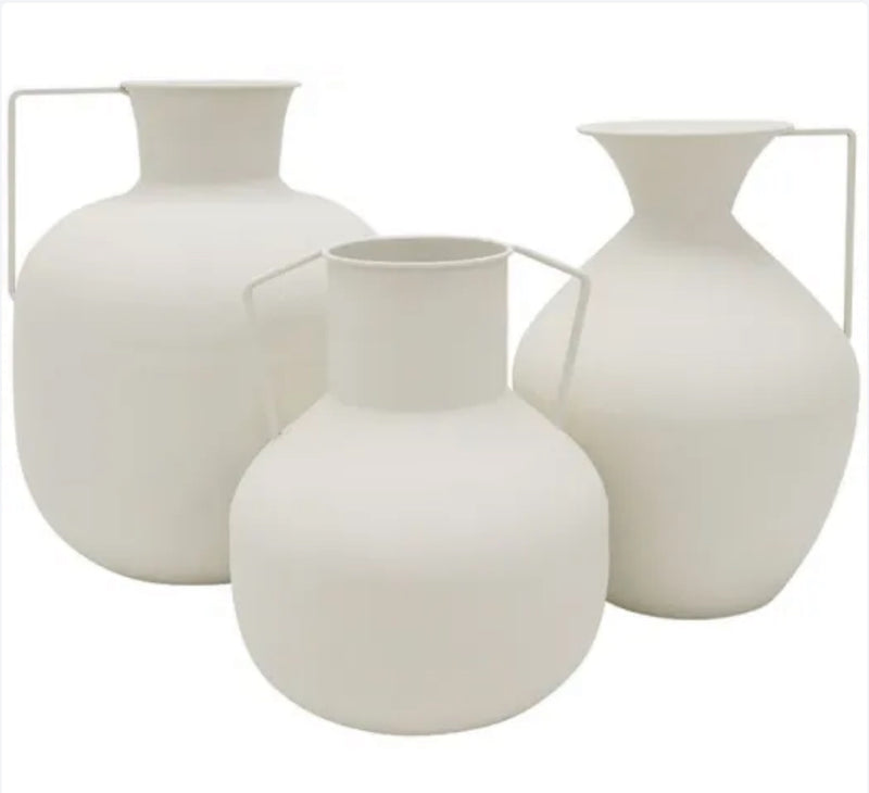 Taylor Metal Vase White 15x40CM