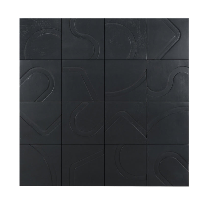 Black Wooden Wall Art 120x120