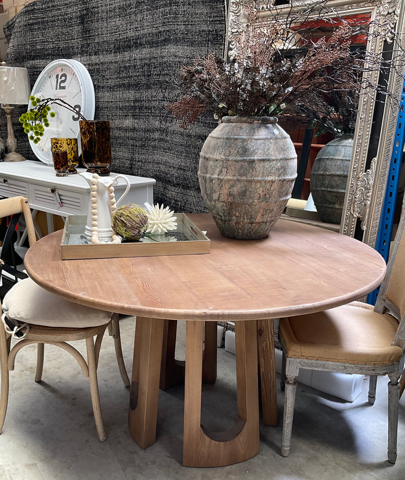1.3M Wood Round Dining Table Natural