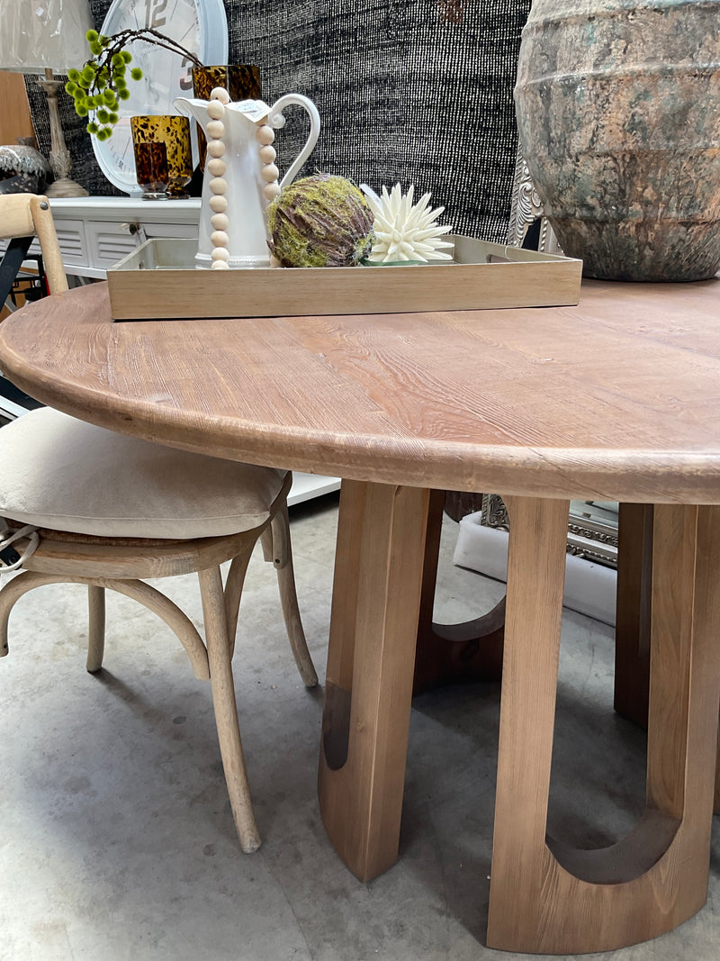 1.3M Wood Round Dining Table Natural