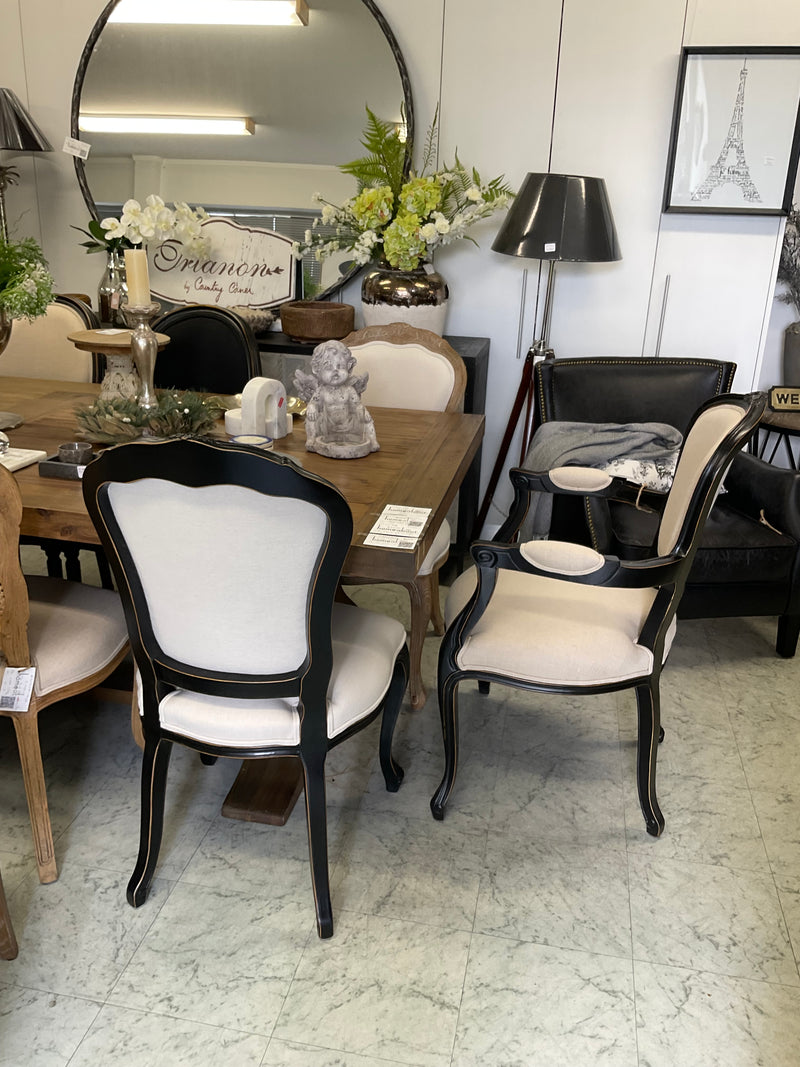 Vintage French Provincial Dining Chair -Black