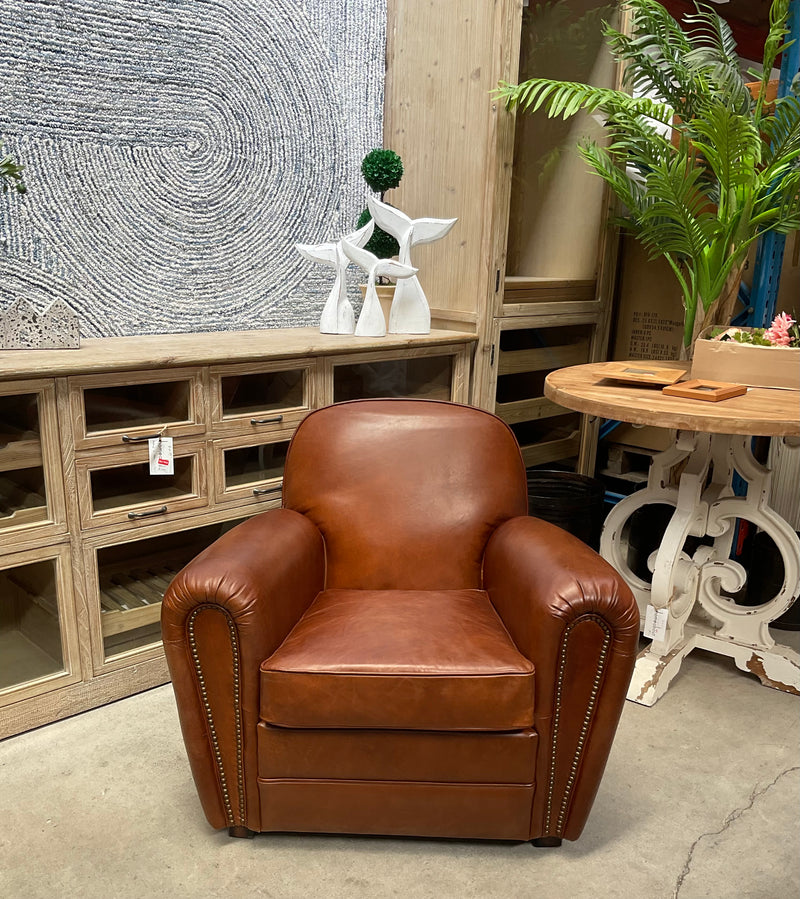 Promotion ! Leather Arm Chair Vintage Brown