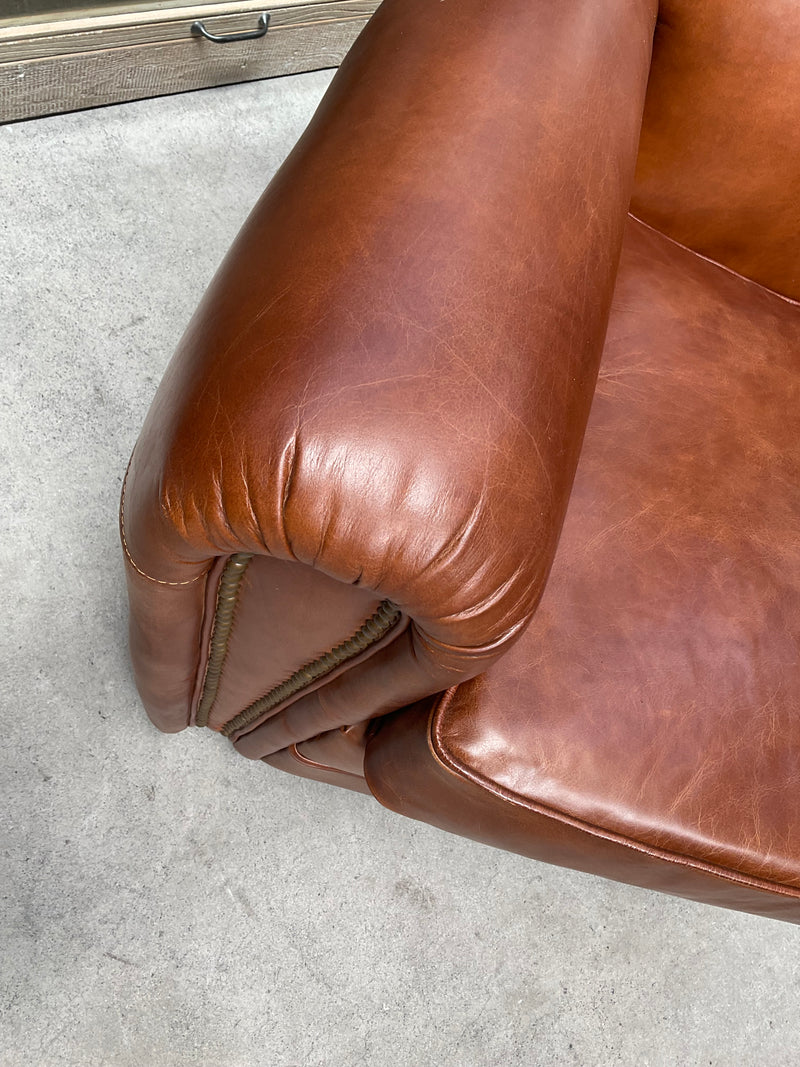 Promotion ! Leather Arm Chair Vintage Brown
