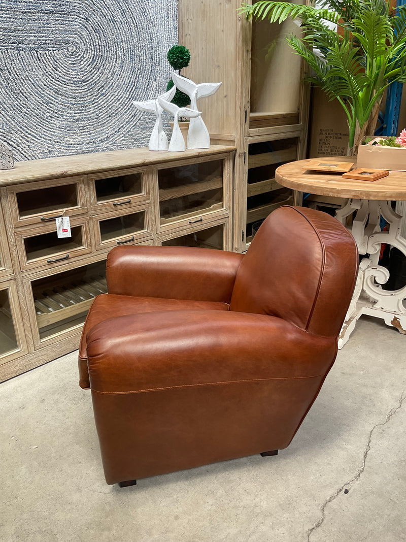 Promotion ! Leather Arm Chair Vintage Brown