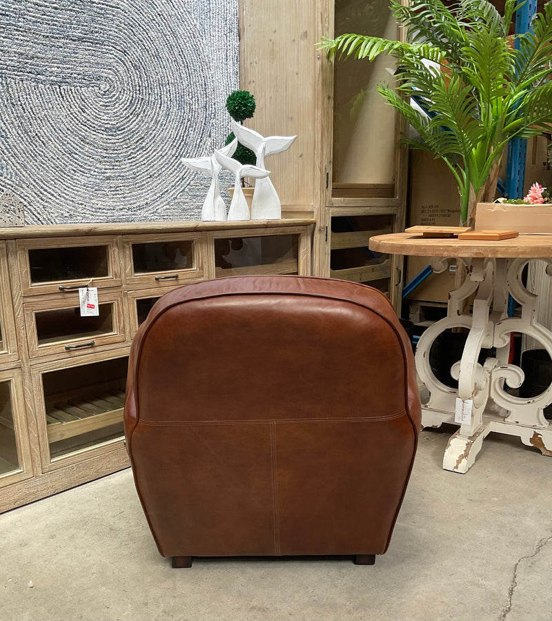 Promotion ! Leather Arm Chair Vintage Brown