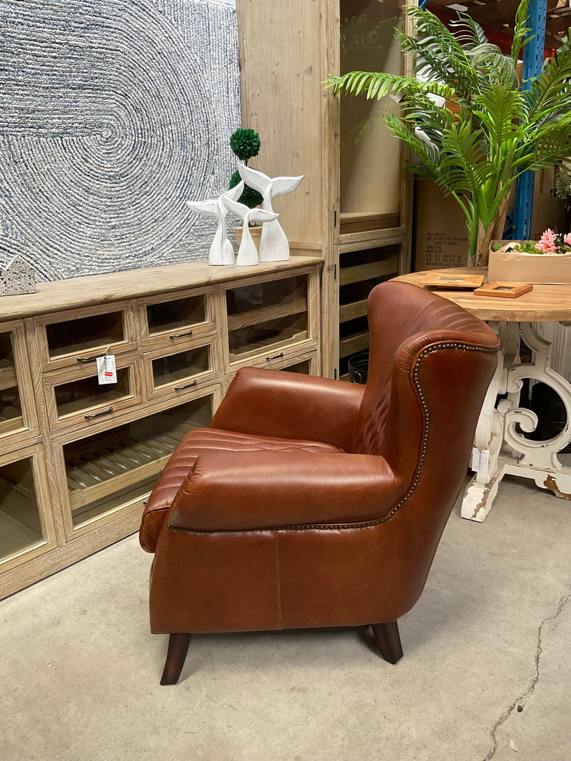PROFESSOR'S LEATHER SETTEE Brown