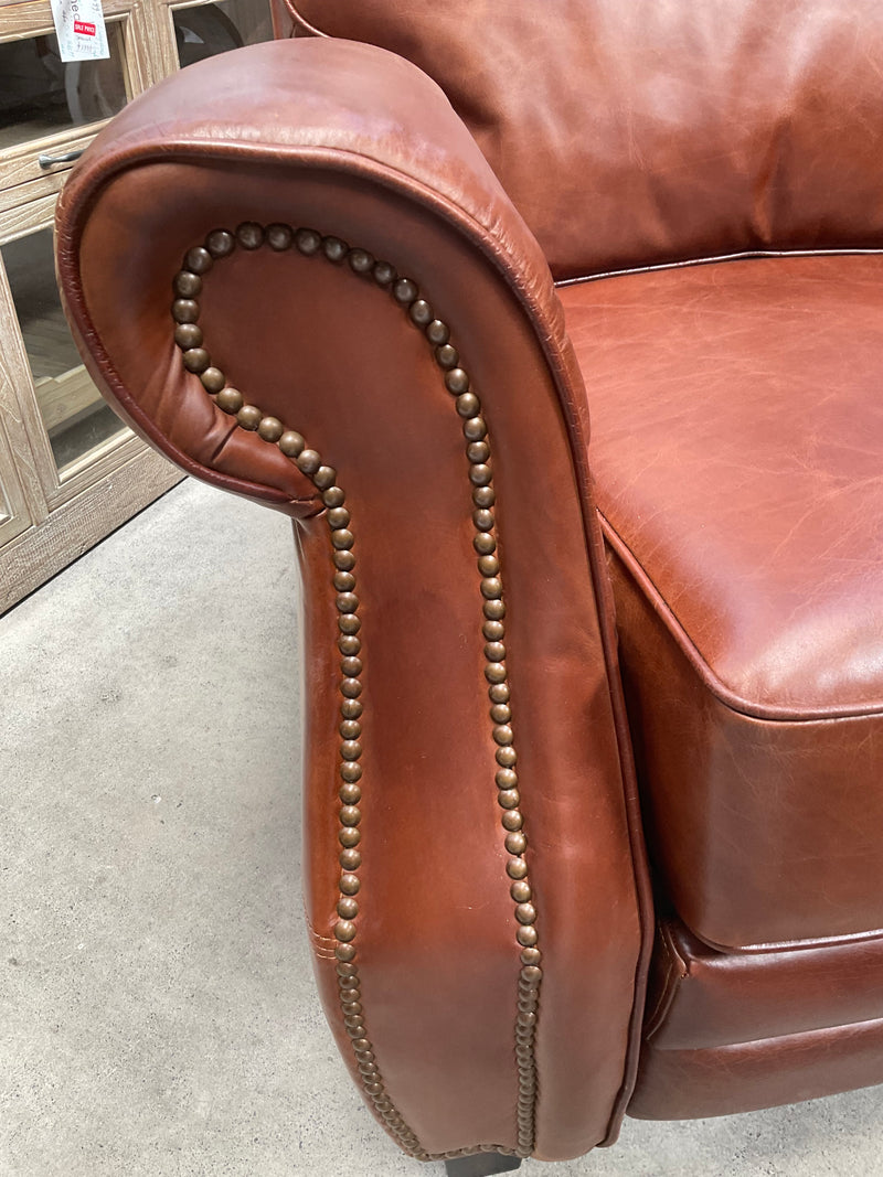 Recliner Leather Arm Chair Vintage Brown