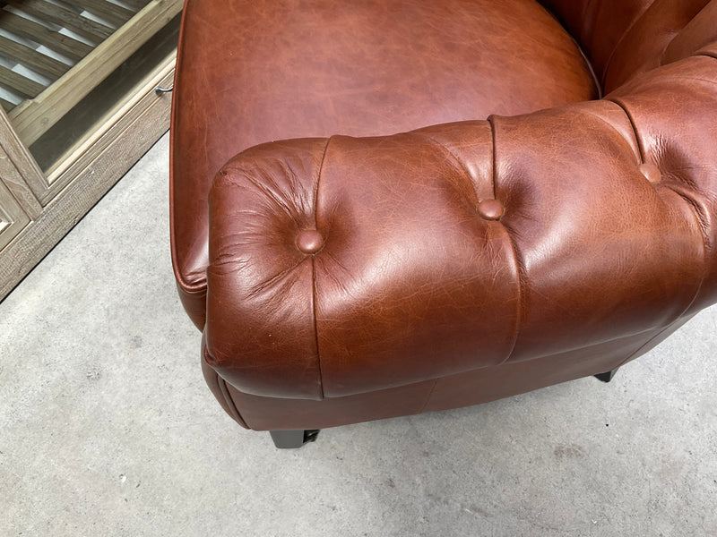 Promotion! Goldman  Leather Arm Chair Vintage Brown