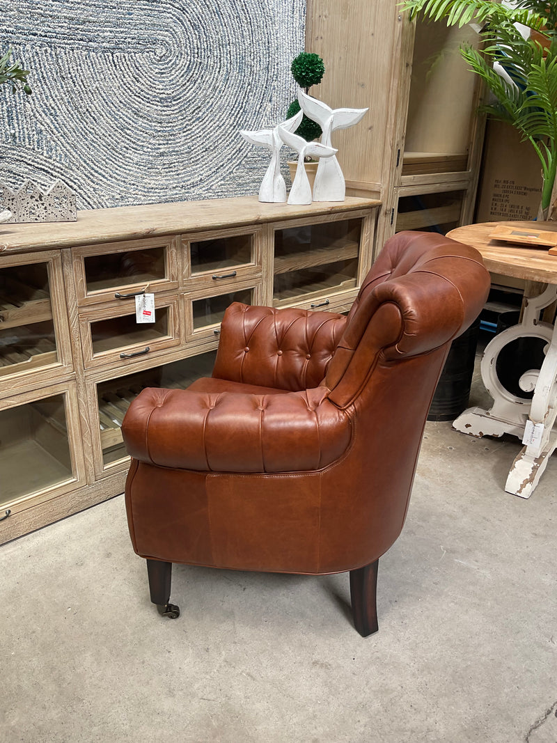 Promotion! Goldman  Leather Arm Chair Vintage Brown