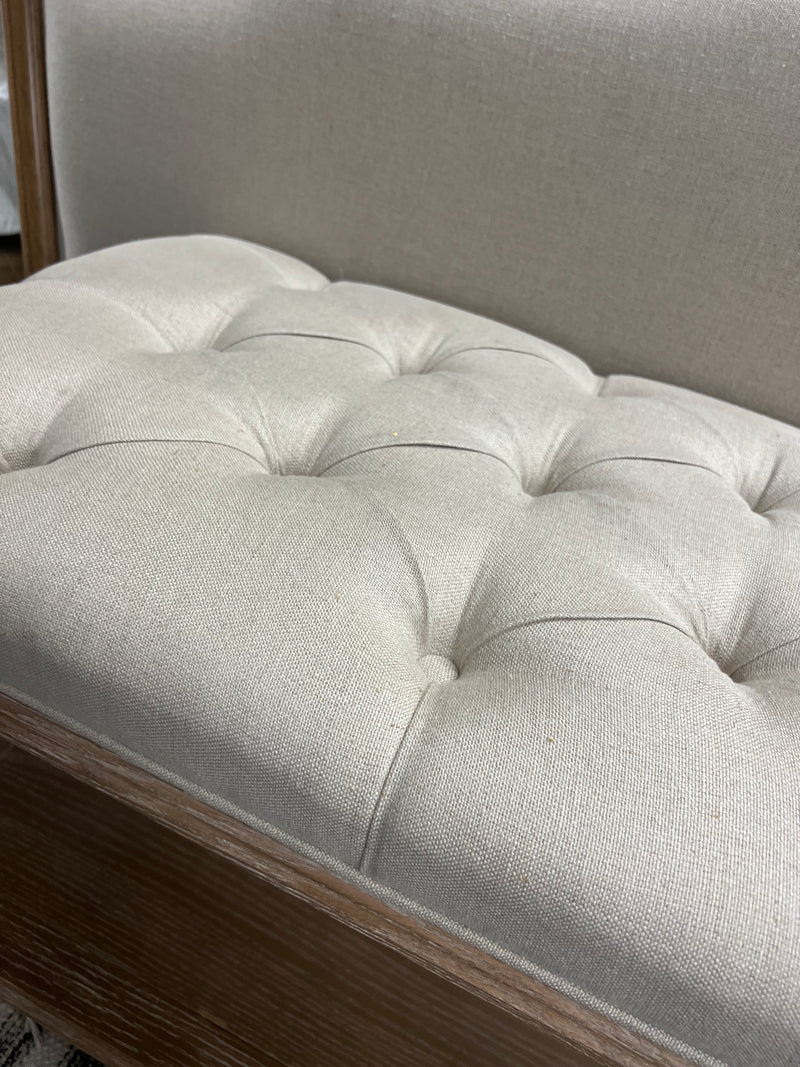Shoe Rack OAK Bench/ Button Tufted Seat Cushion / W