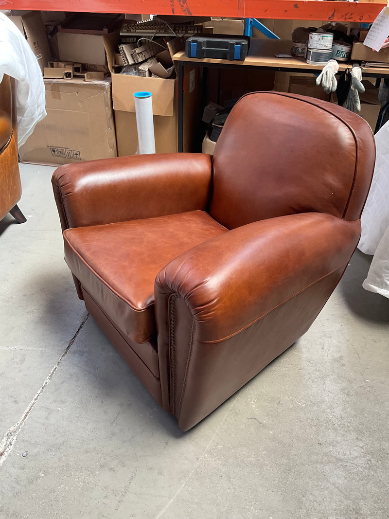 Promotion ! Leather Arm Chair Vintage Brown