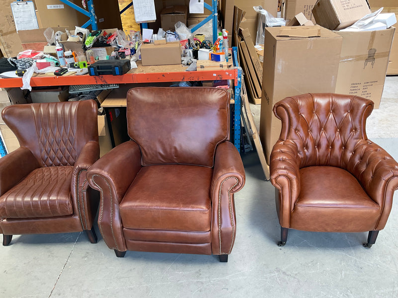 PROFESSOR'S LEATHER SETTEE Brown