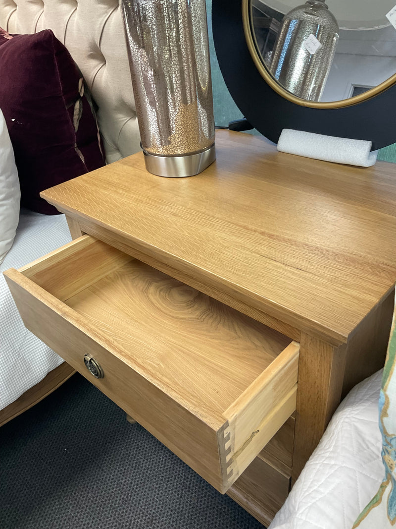 Caroline French Oak 3 Drawers Bed Side Large  Natural