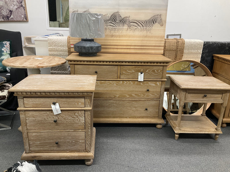Maison French Oak Natural 4 Drawer Chest of Drawer/Low boy  Weather Wash