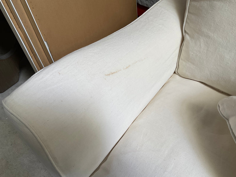 Deauville SlipCover Sofa White 100% Belgium linen