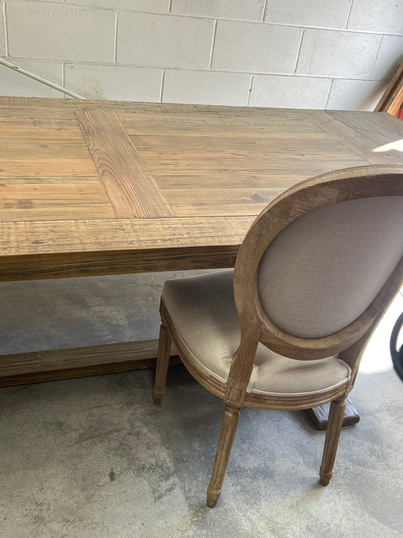 2.4-3.3m Extended Reclaimed Wood Trestle Dining Table