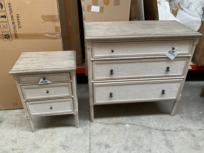 Eileen French Country  Bedside table 3 Drawers DCCO33