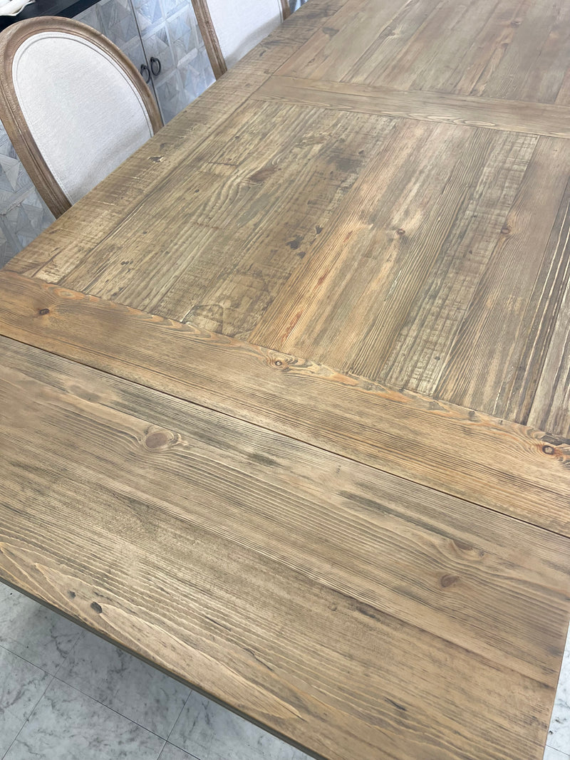 2.4-3.3m Extended Reclaimed Wood Trestle Dining Table