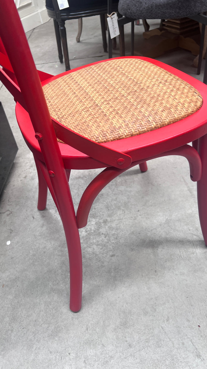 Clearance ! Oak Classic East Hampton cross back chair--Red Color