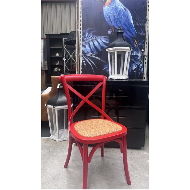 Clearance ! Oak Classic East Hampton cross back chair--Red Color