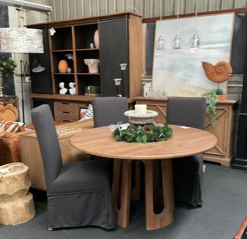 1.3M Wood Round Dining Table Natural