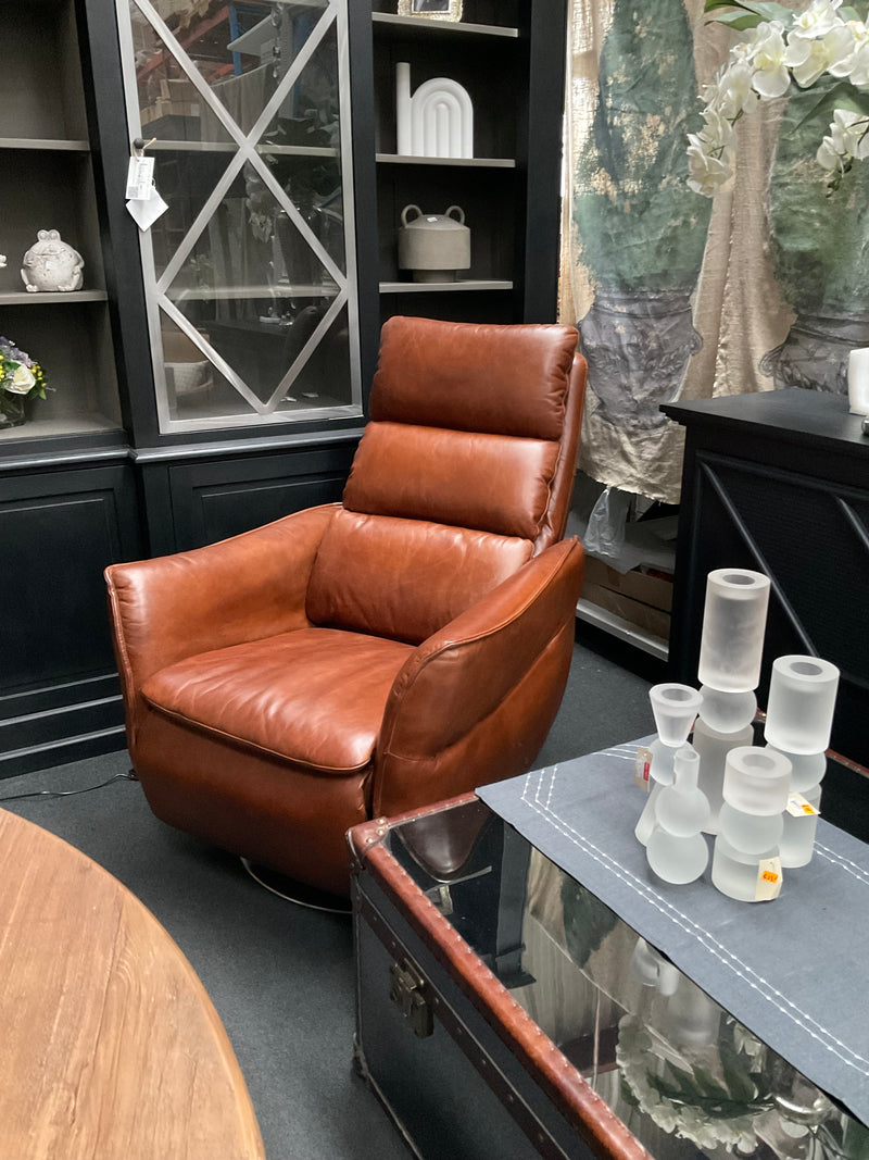 Electrical Recliner / Arm Chair Leather Vintage Brown