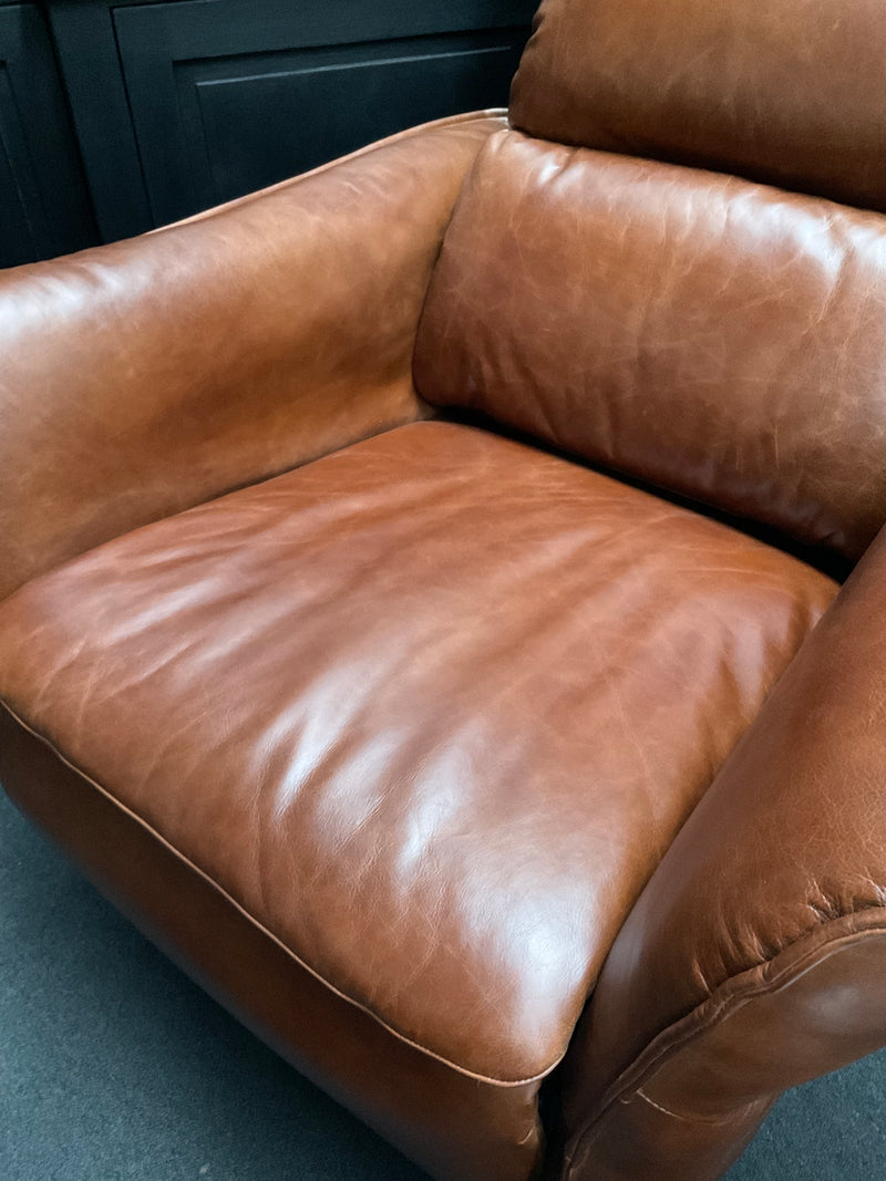 Electrical Recliner / Arm Chair Leather Vintage Brown