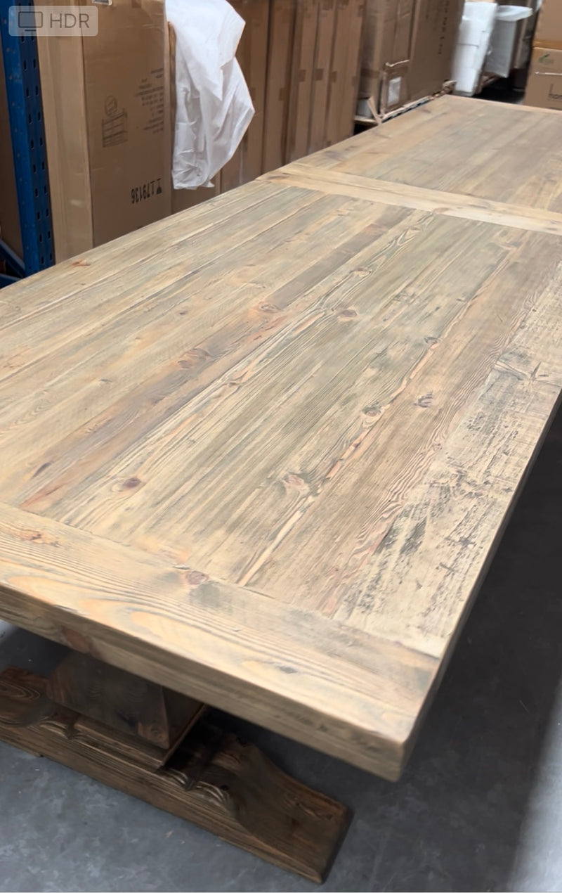 4m Reclaimed Wood Trestle Dining Table