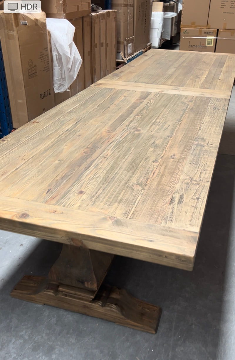 4m Reclaimed Wood Trestle Dining Table