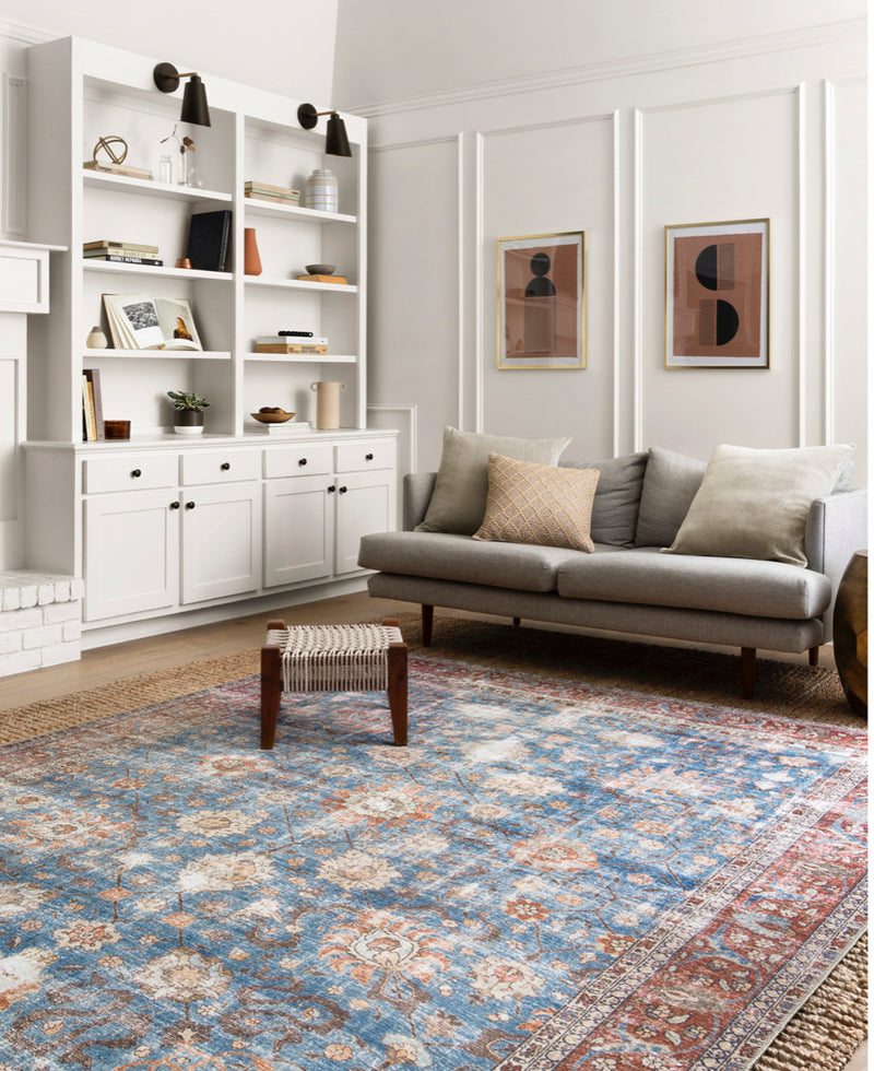 LOREN LQ-01 BLUE/BRICK Rug 2.74x3.66M