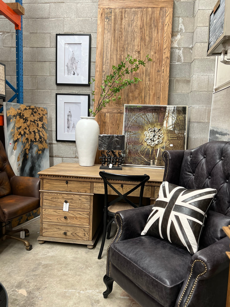 Top Grain Leather Wingback Chair