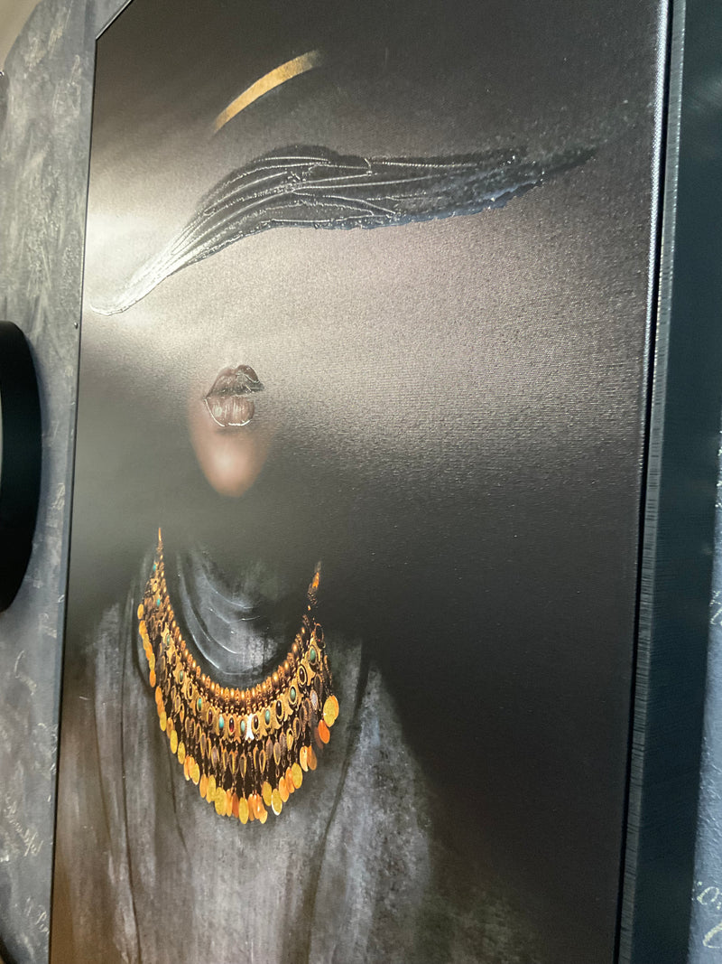 Glitterati Canvas Painting with black frame