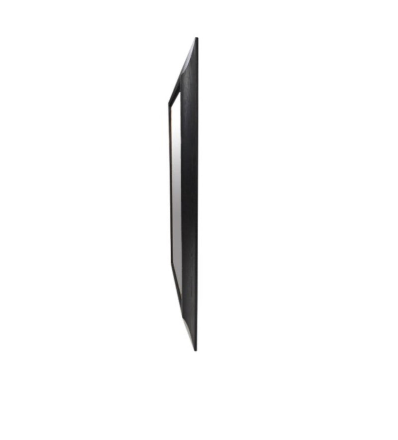 BLACK &GOLD OAK VENEER RECTANGLE WALL MIRROR 1.85M