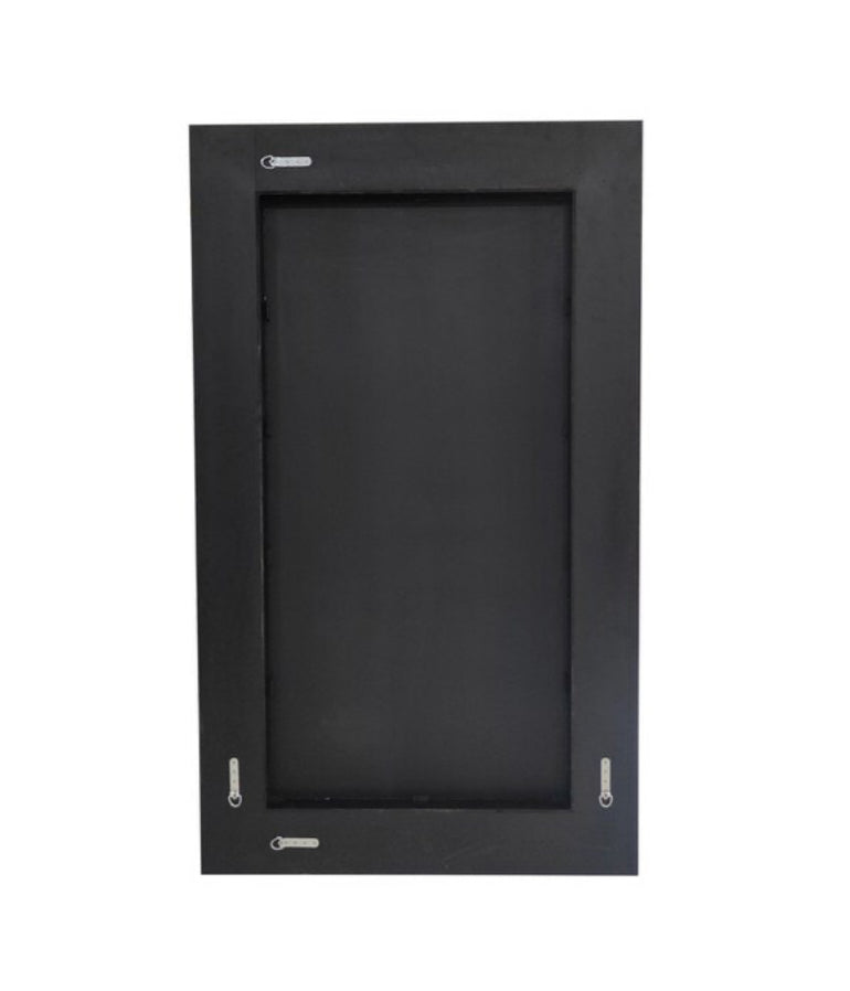 BLACK &GOLD OAK VENEER RECTANGLE WALL MIRROR 1.85M