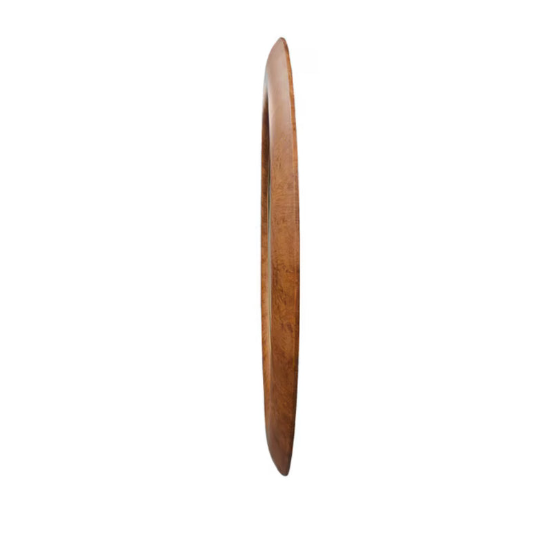 Walnut &GOLD ROUND WALL MIRROR 1.52M