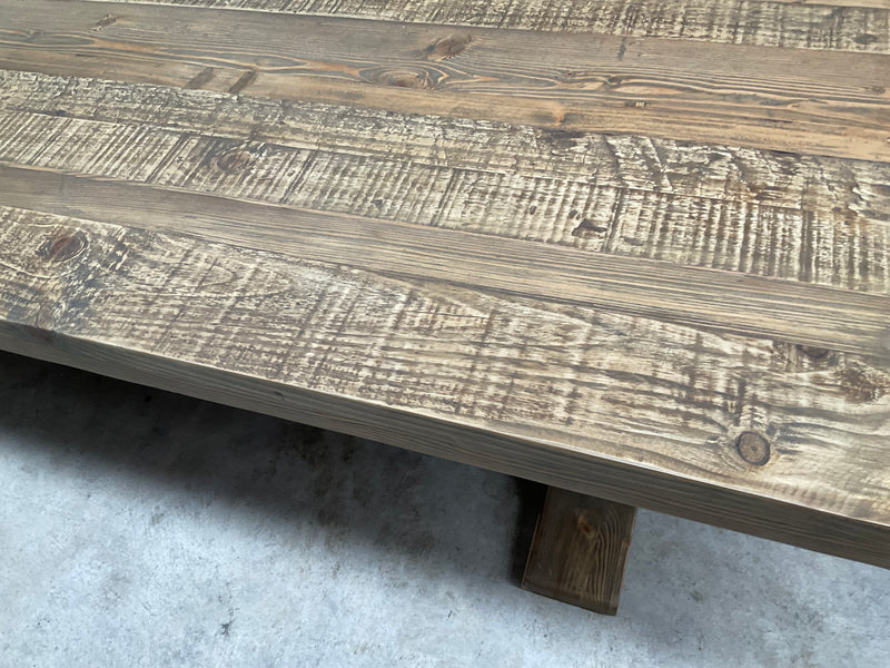 4m Reclaimed Wood Trestle Dining Table
