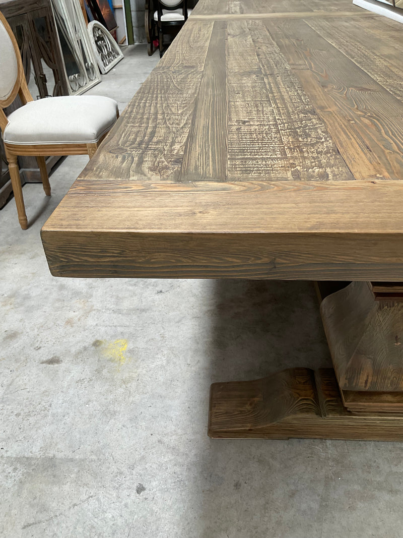 4m Reclaimed Wood Trestle Dining Table