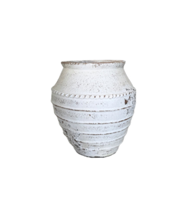 Lombok Pot Mia Antique Whitewash S 38x40cm