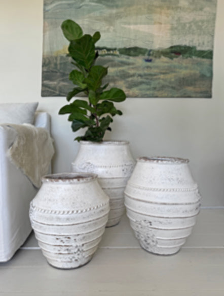 Lombok Pot Mia Antique Whitewash S 38x40cm