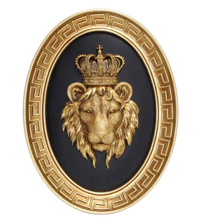 WALL ART -Lion King  Black/ Gold (26CM)