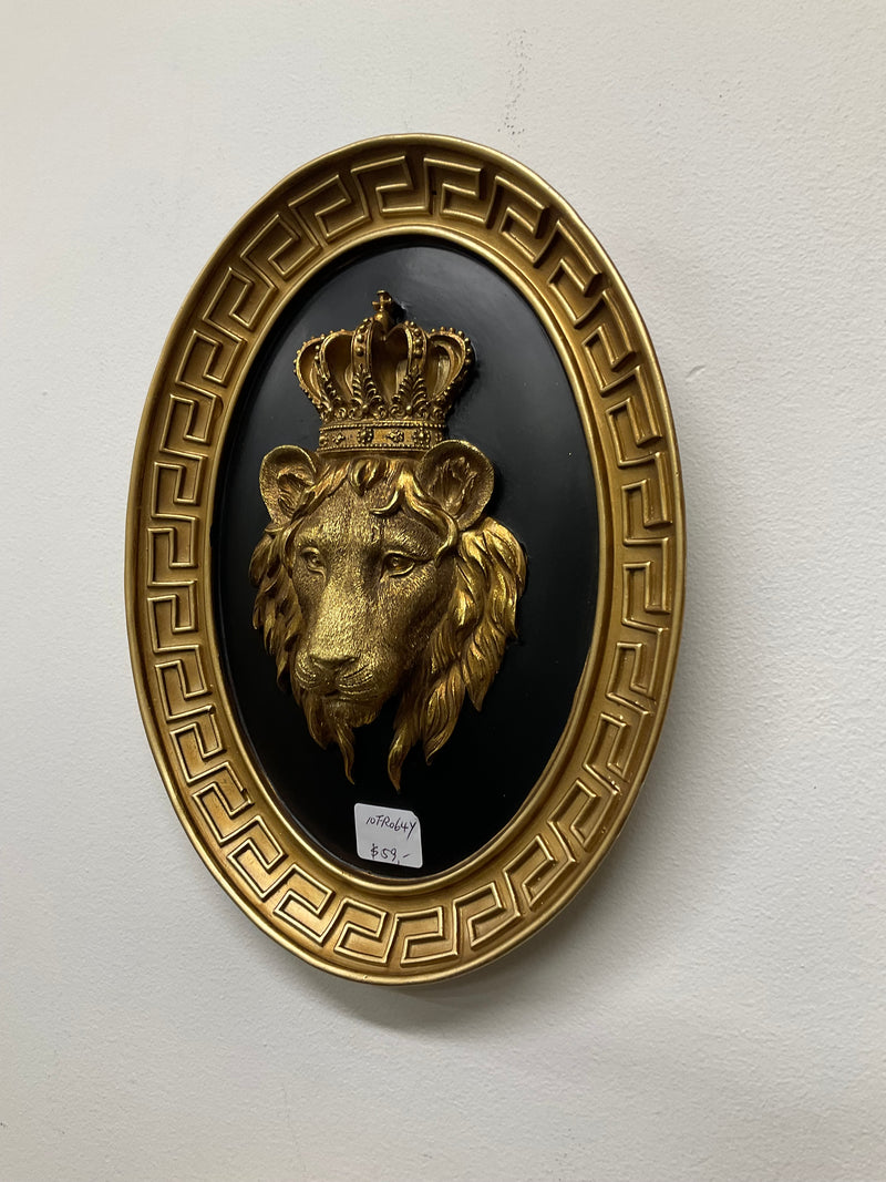 WALL ART -Lion King  Black/ Gold (26CM)