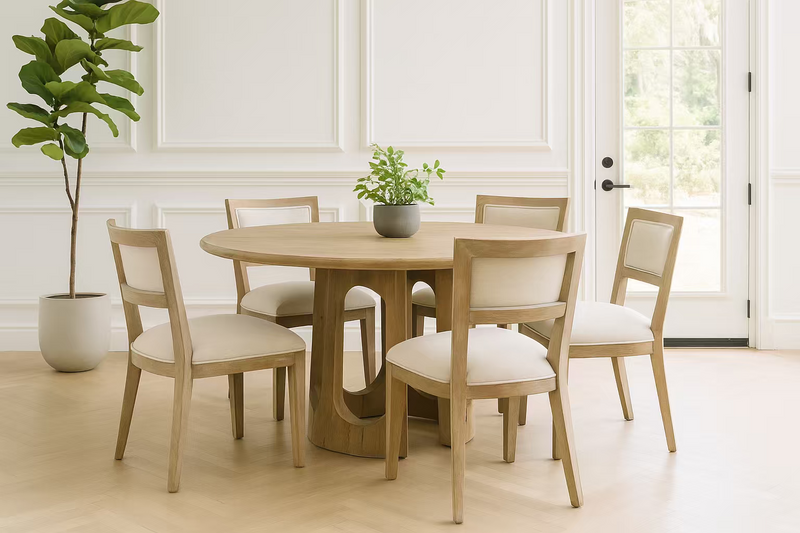 1.3M Wood Round Dining Table Natural