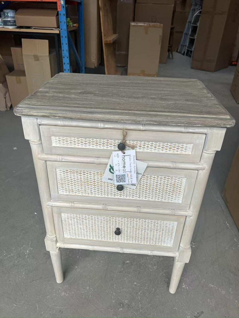 Eileen French Country  Bedside table 3 Drawers DCCO33