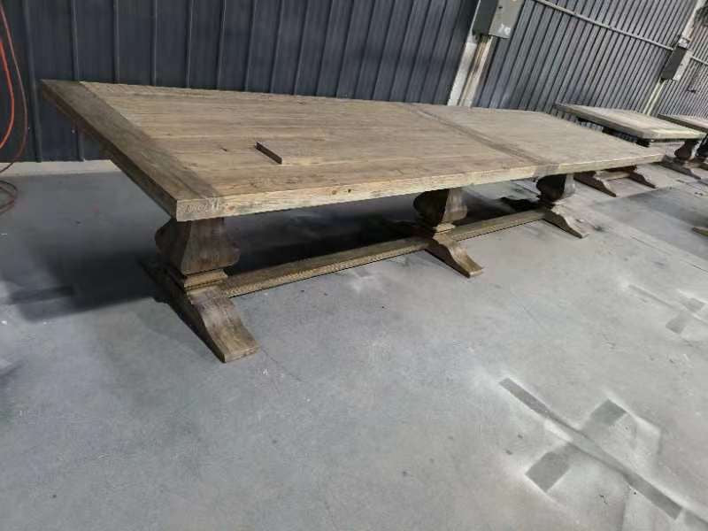 4m Reclaimed Wood Trestle Dining Table
