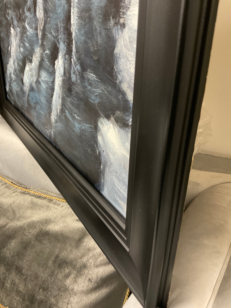 Lagoon Canvas Painting with  and a fancy black frame