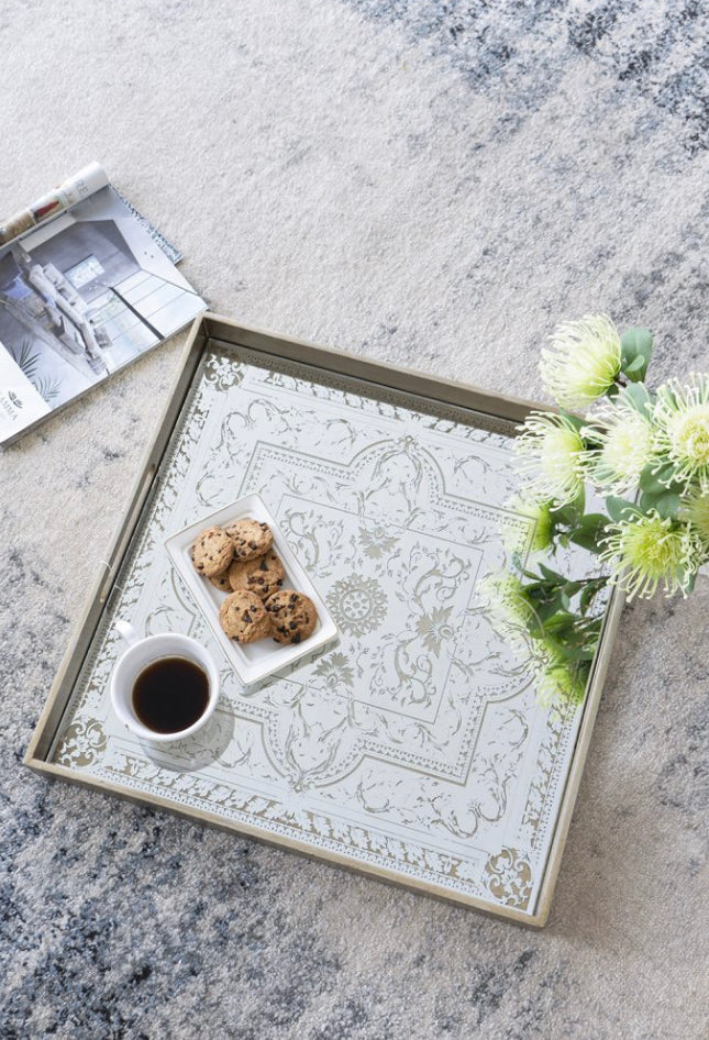 Large Mirrored Square Tray 51x51CM
