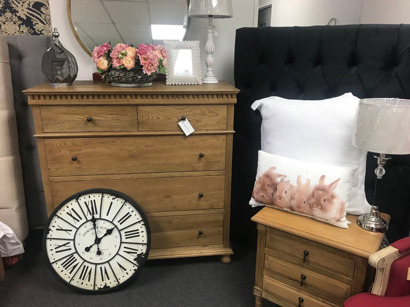 Maison French Country Oak Natural 5 Drawer Dresser - Natural MATT