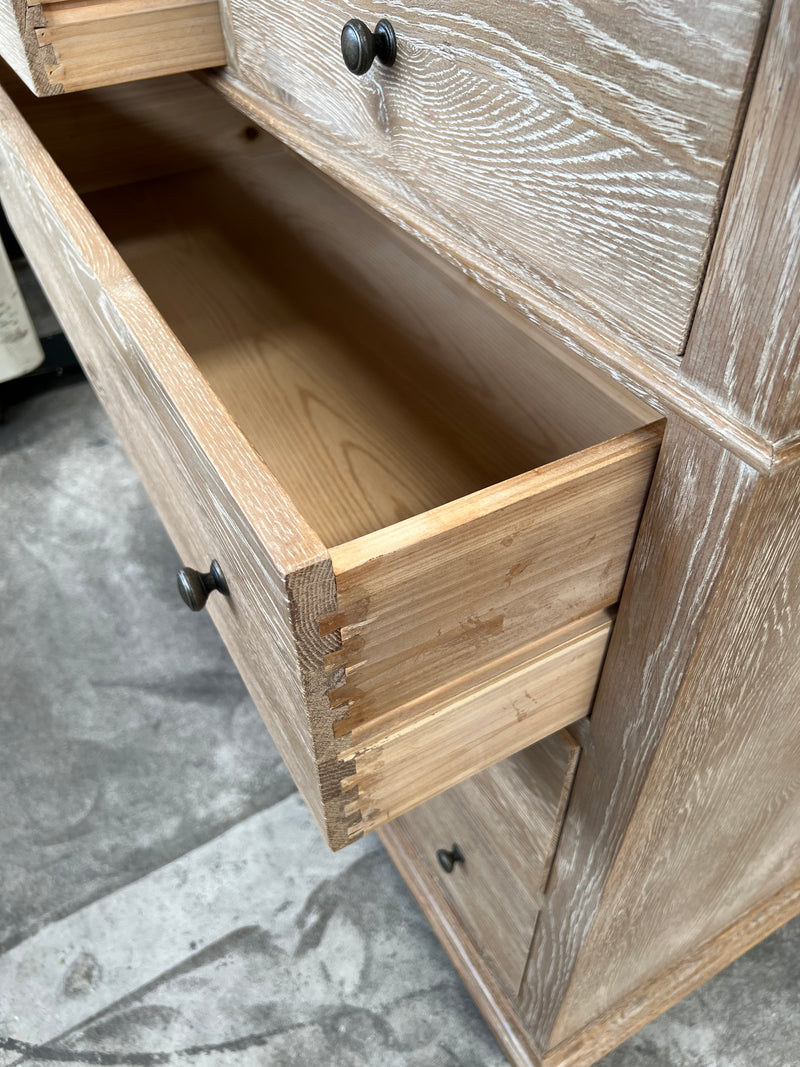 Maison French country Oak Natural 5 Drawer Dresser- Burnt OAK