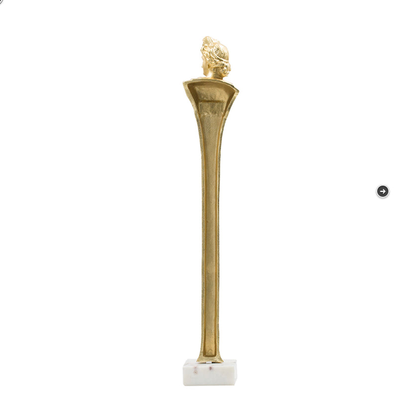 Aluminium Gold Statue With Marble Base B